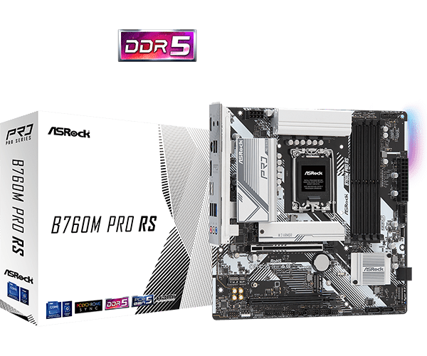 ASRock B760M Pro RS LGA 1700 Intel Motherboard | 90 - MXBLH0 - A0UAYZ - Vektra Computers LLC ASRock B760M Pro RS LGA 1700 Intel Motherboard | 90 - MXBLH0 - A0UAYZ - Vektra Computers LLC